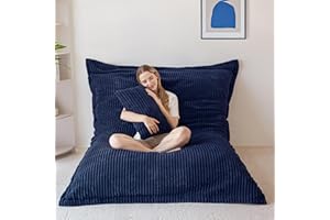 MAXYOYO Pouf Gigante, Fodera Sfoderabile in Morbido Velluto a Coste, Grande Cuscino da Pavimento con Soffice Imbottitura in Schiuma, Bean Bag per Adulti e Bambini