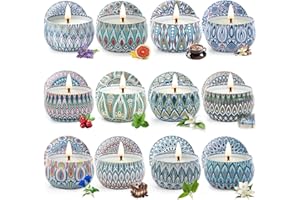 Yinuo Candle Regalo per Donne, Set Regalo Candele Profumate per Donne, Candele per Aromaterapia alla Cera di Soia da 12 * 2,5 Oz per la Festa della Mamma, Natale, Compleanno, San Valentino, Bagno