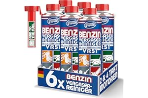 SYPRIN Original VR51 Carburettor Cleaner for 2-Stroke 4-Stroke Petrol Engines | Quick & Easy | Suitable for Motorcycle, Garden Tools & Car | Petrol Additive for Carburettor Cleaning 6X