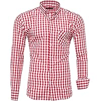 Kayhan Trachtenhemd Herren - Kariertes Oktoberfest Hemd In Slim Fit Bis 6XL