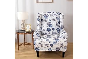 ‎SHANNA SHANNA Ohrensessel Bezug, Sofabezug Sesselbezug Stretch Elastischer Sofabezug 2 Stücke Sofaüberwurf Weiches Elasthan