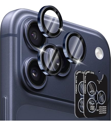 Protecteur D'objectif Verre Trempé Pour IPhone 17 Pro/Pro Max (2025) - AR+AF, Dureté 9H, Anneau Métallique, Kit De Pose Inclus