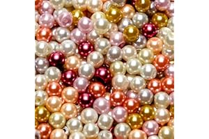 TOAOB 500pcs Perles de Verre Rondes Perles de Nacrées Assorties Multicouleur Perles 6mm pour DIY Artisanat Colliers Bracelets Boucles d'oreilles Fabrication de Bijoux