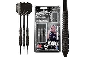 Target Darts Phil Taylor Power - Freccette morbide in Ottone, 18 g, Colore: Nero