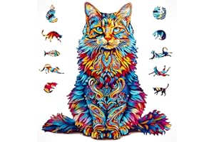 Joellfuner Puzzle en Bois, 300 Pièces Puzzle Bois Forme Animaux, Wooden Puzzle pour Adultes et Enfants, Puzzles en Bois Animal Unique avec Boîte Cadeau en Bois (42 * 40CM)