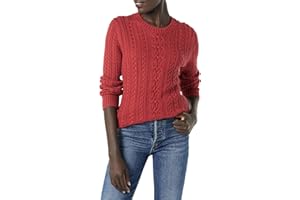 Amazon Essentials Mujer Jersey Suave Trenzado de Manga Larga con Cuello Redondo (Disponible en Tallas Grandes)