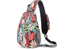 Luckits Sac à bandoulière pour Homme Femme, Sac à Dos à bandoulière Sac à Dos étanche Sac à Dos décontracté Une Sangle Sac latéral Sac de Poitrine avec Trou pour Casque pour l'extérieur Marche Voyage