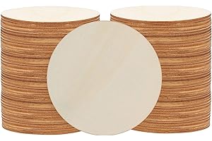BELLE VOUS Dischetti Legno Naturale - 50 Sottobicchieri Legno Rotondi - Dischi Ø 7,6 cm x 3 mm per Artigianato Decorazioni e Ornamenti