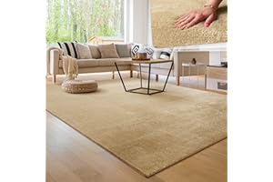 PACO HOME Tappeto per soggiorno Unicolore Lavabile Morbido pelo corto morbido, Dimensione:140x200 cm, Colore:Beige