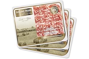 Salame Campagnolo, Saucisson Campagnolo, 3 barquettes prétranché, Salumi Pasini, 70 gr cq