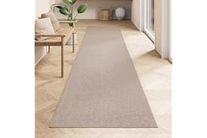 ‎SONGMICS HOME SONGMICS HOME Outdoor Teppich, 80 x 300 cm, Wohnzimmerteppich, Läufer, maschinenwaschbar, rutschfest, Jute-Optik, für Flur, Terrasse, Balkon, Küche, Schlafzimmer, Esszimmer, Kamelbraun TAR098K01