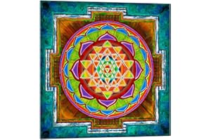 Posterlounge Intuition Sri Yantra II Tableau en verre acrylique de Dirk Czarnota 20 x 20 cm Déco colorée Spiritualité et détente Décoration murale