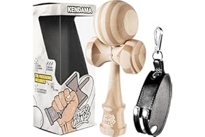 ASOLAND Kendama – Gioco in Legno Tradizionale - Giocattolo Giapponese per Bambini e Adulti - Migliora i Riflessi e la Destrezza - Kit Completo per Professionisti e Principianti ‎(bambù Naturale)