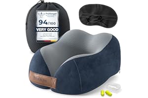 ‎WILFORD & SONS Nackenhörnchen Reise Nackenkissen Travel Pillow Set: Schlafmaske + Ohrstöpsel + Tasche | Weiches Reisekissen Nacken Polster Memory Foam Nackenrolle Schaum Kissen Nackenstützkissen Neck Auto Bus Zug