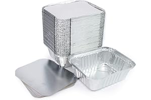 MIAMEX Lote de 100 bandejas de aluminio desechables con tapa para transportar alimentos, congelar, cocinar (500 ml)