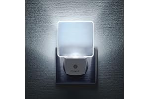 Integral LED Veilleuse à brancher sur les murs - paquet de 2 - avec cellule photoélectrique crépusculaire, éclairage de nuit à détection automatique pour les couloirs, les escaliers, les chambres