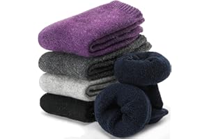 EBMORE Damen Wollsocken Merino Warme Dicke Wolle Socken Wandersocken Thermosocken Wintersocken für Damen 5 Paar