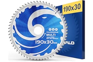 FALKENWALD® - lama sega circolare 190 x 30 mm, per legno, metallo e alluminio compatibile con sega circolare a mano bosch reaxx table saw e Makita