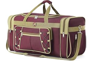 SPRING COUNTRY Borsone da viaggio per uomo weekender sopra la notte borsa da trasporto leggera extra large Oxford borsone da palestra robusto impermeabile per uomini e donne 66 cm (oro blu), Oro rosso., X-Large