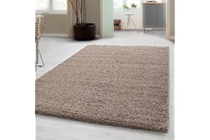 ‎CARPETSALE24 High Pile Shaggy Rug for Living Room, Long Pile, Easy Care, Tested for Harmful Substances, 3 cm Pile Height, Oeko Tex Standard Rug, Dimensions: 200 cm, Round