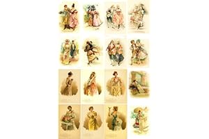 Decoupage Paper Pack (20 Sheets 10x15cm) Victorian Lady and Gentleman FLONZ Vintage Ephemera Trading Card