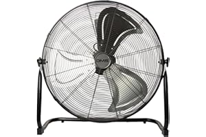 DMS Standventilator | Windmaschine | Bodenventilator | Tisch- und Trommelventilator | 3 Geschwindigkeitsstufen | Ø 57cm | 120 Watt | 10000m3/h | Chrom