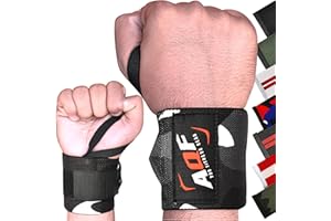 AQF Muñequeras Gym Hombre y Mujer (Par)- IPL USPA Aprobado Levantamiento de Pesas Wrist Wraps - Muñequeras Deportivas para Gimnasio & Musculación - Accesorios para Gimnasio Fitness