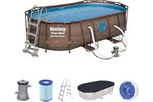 ‎BESTWAY Bestway'power Steel Deluxe Series Pool Set, oval 427x250x100cm