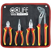 CCLIFE Pliers Set of 4 Pieces, Tool Set with Universal Pliers - Extendable | Alloy Steel, 4 Pieces, 170 mm, Combination Plier