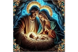 Bowetile Diamond Painting Kit Completo Gesù Bambino, Pittura 5D Diamante Gesù Bambino Fai da Te per Adulti, Principianti con Strass Ricamo a Punto Croce, Decorazione Casa e Pareti 30x30 cm