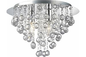 M2 OUTLET Lampa sufitowa LED CRIS: Ø 38 cm, chrom, z akrylową zawieszką