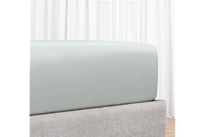 Luxus mako Satin Spannbettlaken Baumwolle 200x200 cm Hellgrau, weiches, 400 Fadenzahl, Hotelqualität Spannbetttuch mit tiefen Taschen und Kopf- und Fußanhängern von California Design Den