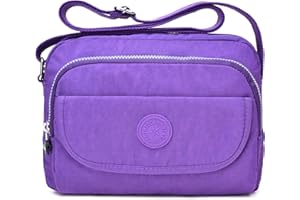 tuokener Borsa a Spalla Borsetta Donna Tracolla in Nylon Impermeabile da Viaggio Crossbody Bag Waterproof,viola