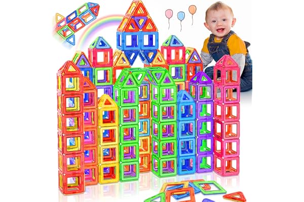 Lovchil Construction Magnétique Enfant, Blocs de Construction Magnétique 40 Pièces, Jeu de Construction Magnétiquee aimantés pour garçons et Filles, Cadeaux pour Enfants à Partir de 3 4 5 6 7 8 Ans