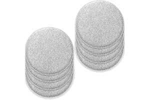 Rubberneck Juego de 8 Cojines de Asiento de Fieltro Antideslizantes, Redondos, extragruesos, Color Gris Claro