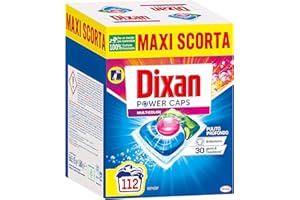 Dixan Powercaps Multicolor, Detersivo Lavatrice Predosato In Capsule, Ideale Per Capi Colorati, 56X2 (112) Lavaggi - 1680 g
