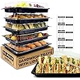 Pack of 25 Sandwich Platter Trays with Lids - Reusable Plastic Buffet Trays for Catering, Sandwich Trays & Meal Prep Serving Trays for Parties, Events and Birthdays - 34 x 24 x 7.5cm