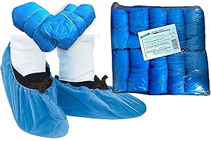 Lot de 500 surchaussures solides jetables à usage unique en polyéthylène 3,5 g de qualité Tiga-Med (Bleu)