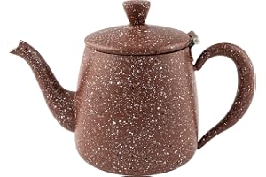 Café Olé Premium Granite Tekanna, 995 ml, för 5 personer, rostfritt stål, klassisk tekannedesign med modern röd granitfinish
