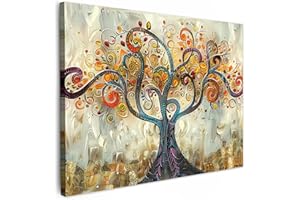 MuchoWow© Quadri Con Cornice 80x60 cm Decorazione Quadri Per Camera Da Letto Quadretti Da Parete Moderni Quadro Moderno Soggiorno GrandeArte - Albero della vita - Botanico - Astratto