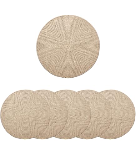 Relaxdays Tovagliette Sottopiatto In Giacinto D'acqua – Set Da 10 Pezzi – Diametro 37 Cm – Naturali, Stile Boho