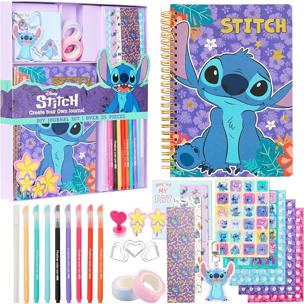 Kit Papeterie Stitch – Mallette Scolaire Avec Crayons, Feutres Et Accessoires Lilo & Stitch – Cadeau Enfant