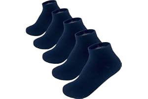 Boys & Girls Unisex Navy-Blue Ankle Liners No Show Socks 5 Pairs Pack