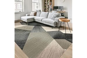 HOMFINE Area Rug for Living Room - Square Modern Cubic Washable Area Rug Abstract Soft Faux Short Pile Extra Large Area Rugs for Bedroom Dining Room Non Slip Non Shedding Rug, 160x230CM, Green