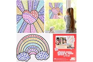 Unaibber Sonnenfänger Fenster Bastelset, DIY Diamant Malset, Kunsthandwerk für Kinder, Bastelset Kinder ab 6 Jahre, Coole Geschenke für Mädchen 6 7 8 9 10 Jahre (Liebe Regenbogen)