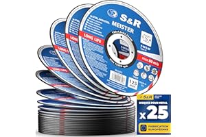 S&R Disque 125 Meule à tronçonner Fer Métal, Acier Inox, Aluminium (125 x1,0x22,23mm A60) - 25 Disques Coupe pour Meuleuse d'Angle