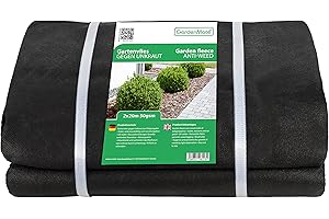 GardenMate 2m x 20m Telo per Pacciamatura 50 g/m² - Telo Antistrappo Contro Le Erbacce - Elevata stabilizzazione ai Raggi UV - Permeabile - 2m x 20m = 40m²