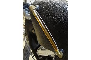 BILLET PROOF DESIGNS Motorcycle Gas Tank Fuel Gauge Gage - Yellow Tygon Hose Style External Fuel Gauge - Steel Bung - Chopper Bobber Cafe Racer Harley (YEL/STL)