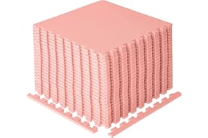 BIGGAMATS Gym Flooring Mat, EVA Foam Exercise Mats, Home Workout, Kids Playmat, Pet Mats and Protective Swimming Pool, Hot Tub Outdoor Underlay Matting 50cm x 25 (Blush Pink)