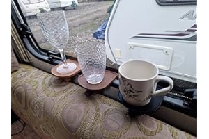CC3DD Caravan Window Mounted Cup Holder (1, Light Brown)